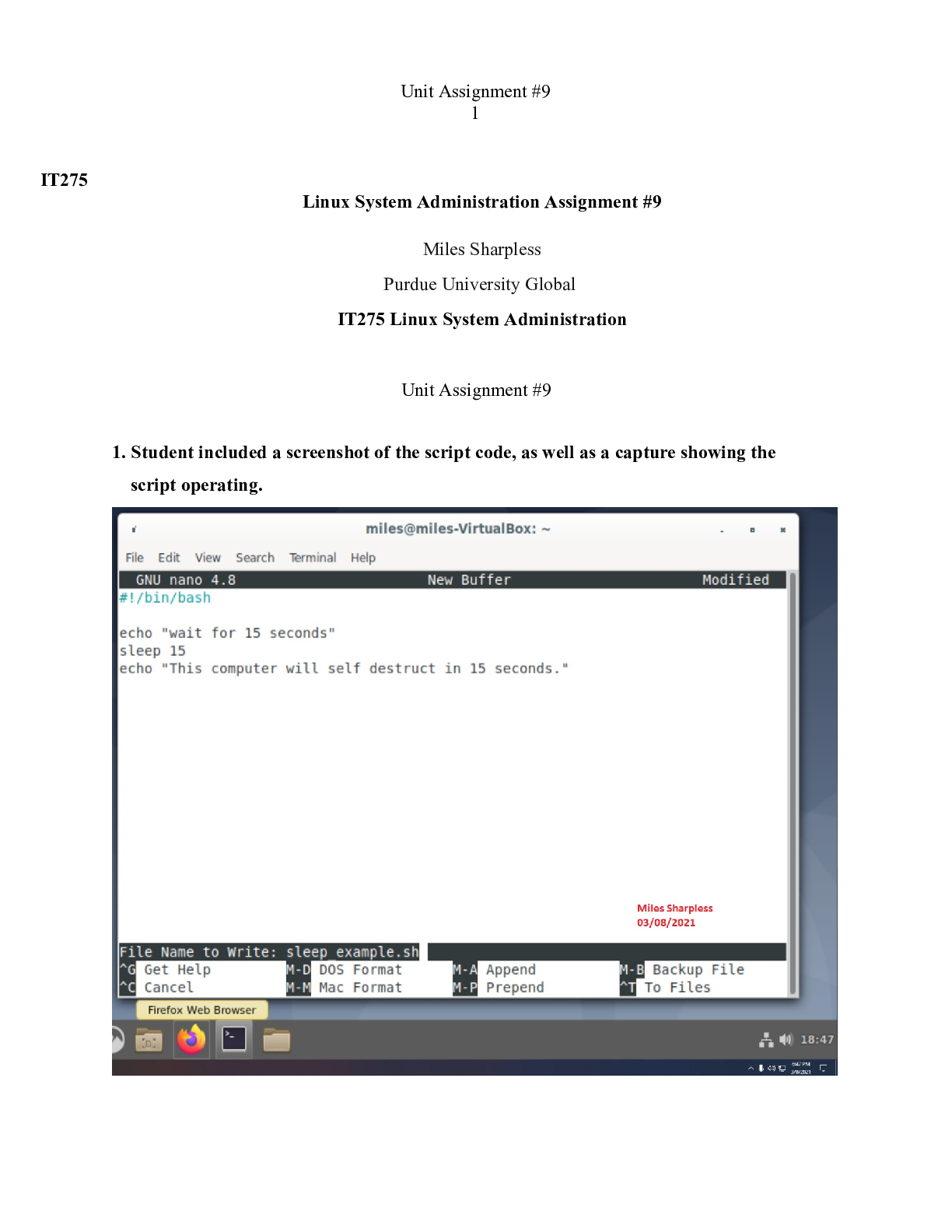 Preview image for IT275 Miles Sharplesss Unit 9.docx(1)  Unit Assignment #9